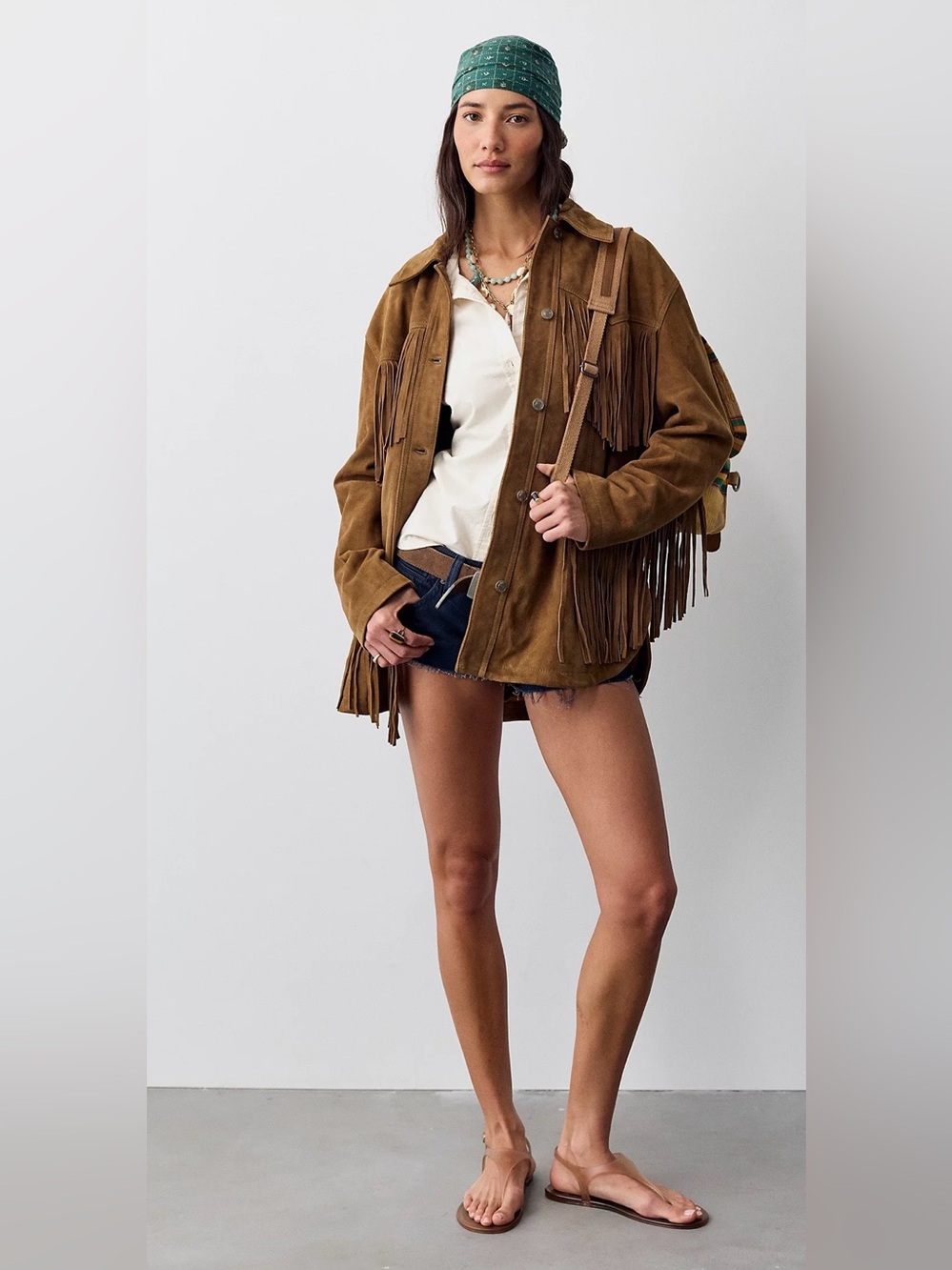 Vintage Brown Suede Fringed Pioneer Wear Jacket - Size 10